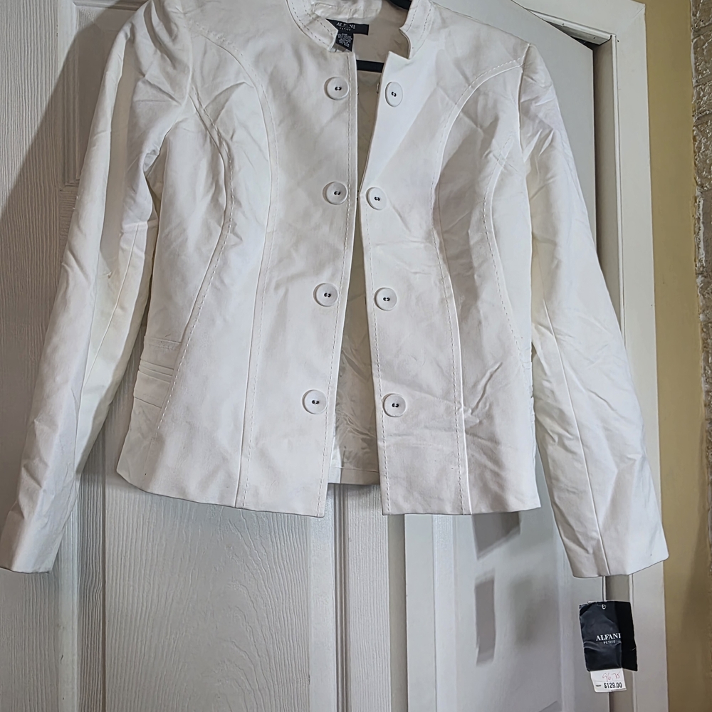 Alfani White Blazer Tailored Fitted Professional